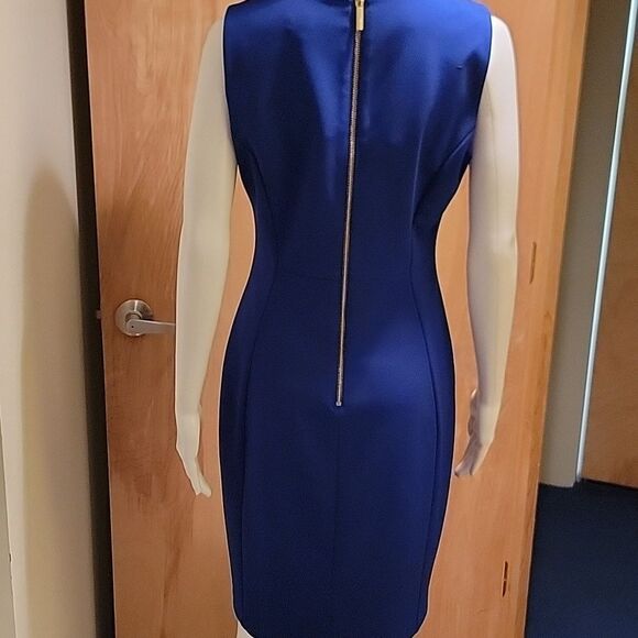 Calvin Klein Elegant Blue Sleeveless Dress Sz 8 - Picture 2 of 8